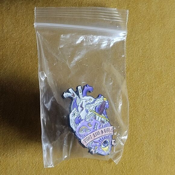 Fight Like a Girl Anatomical Heart Enamel Pin - Picture 4 of 7